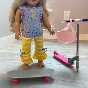 AG Doll Scooter and Skateboard Set